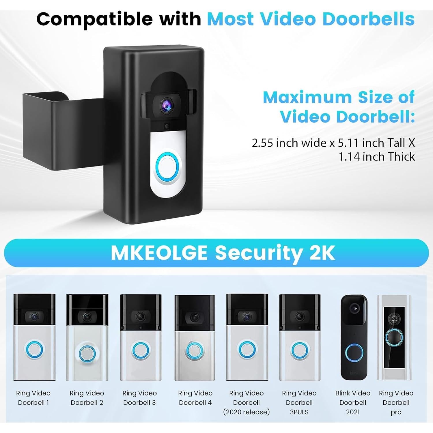 Soporte Antirrobo para Timbre de Video MKEOLGE - Compatible con Ring/Blink