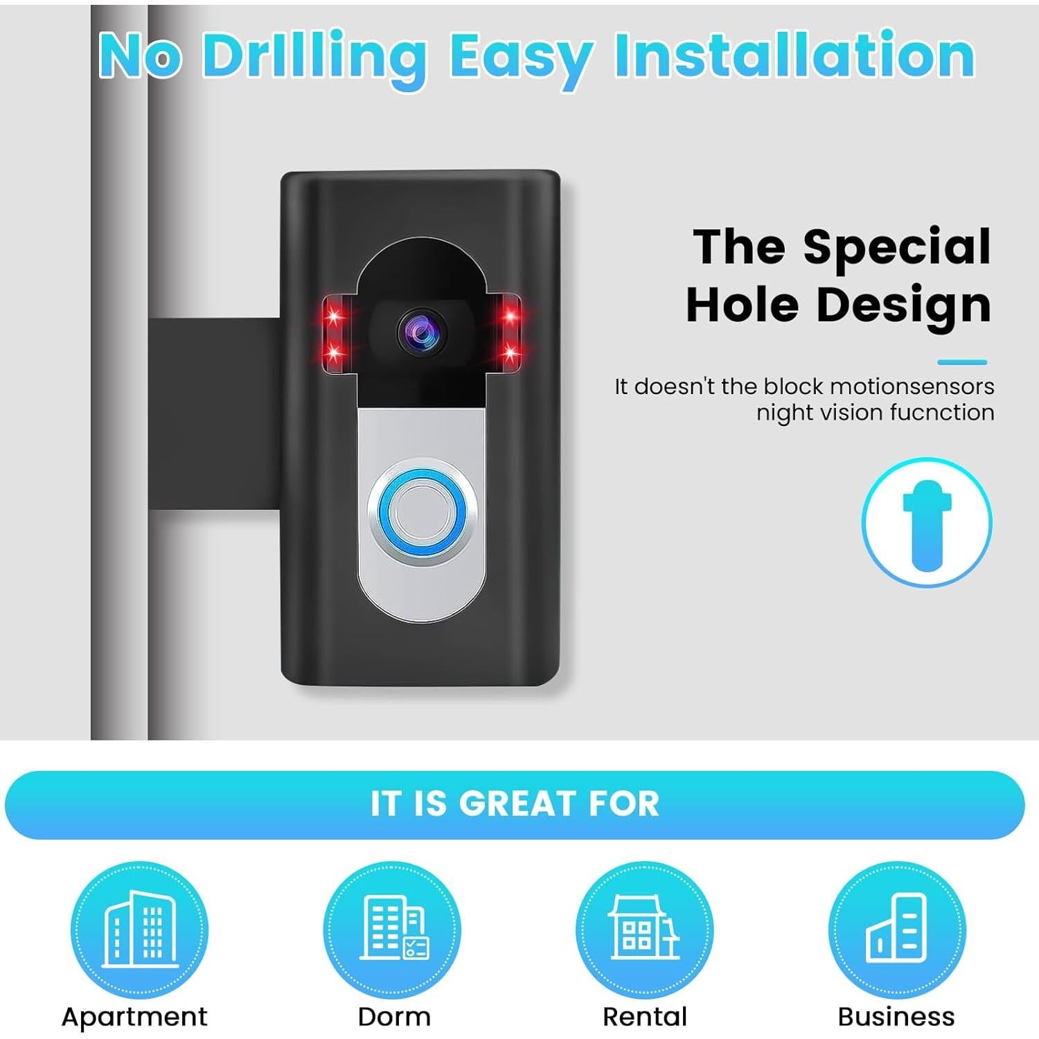 Soporte Antirrobo para Timbre de Video MKEOLGE - Compatible con Ring/Blink