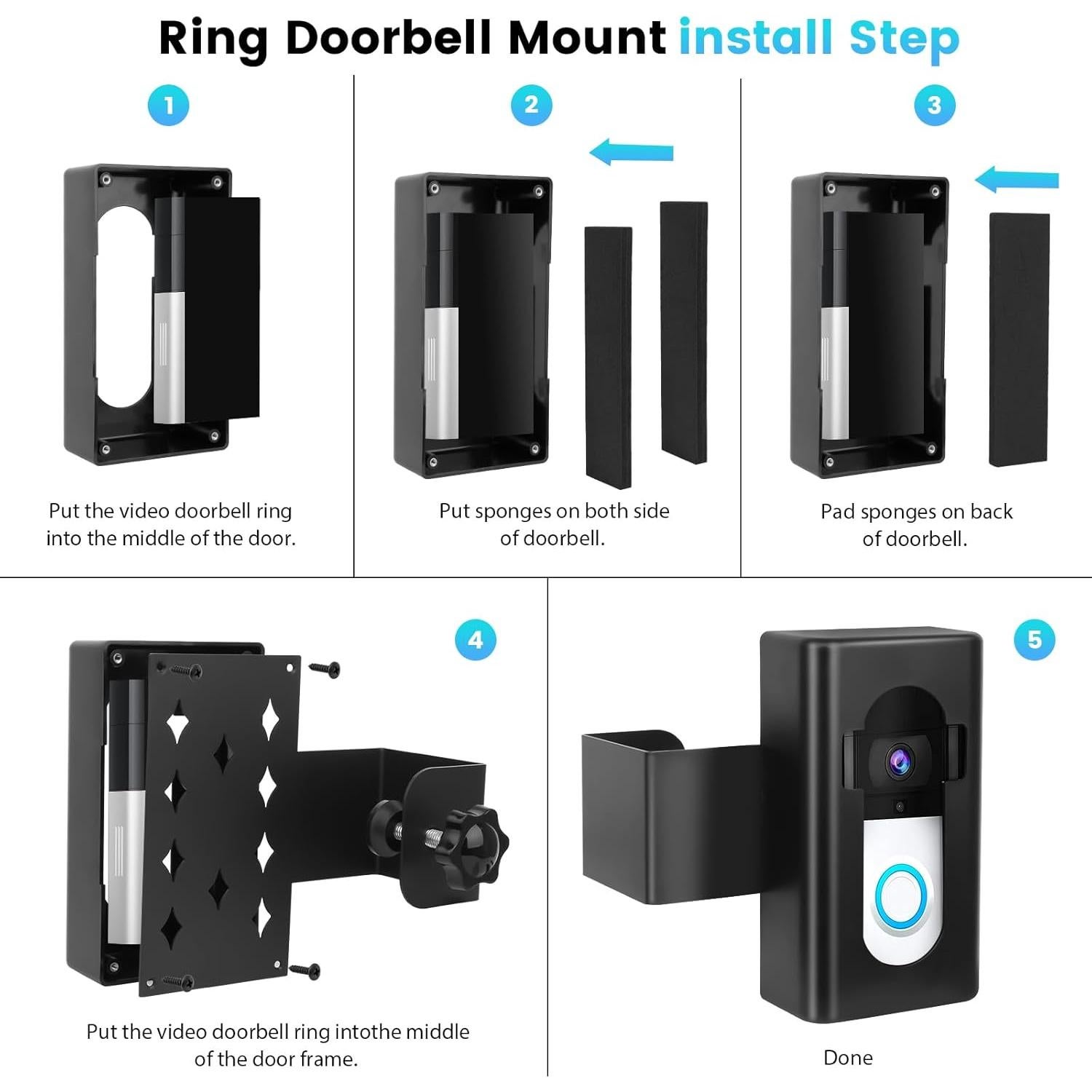 Soporte Antirrobo para Timbre de Video MKEOLGE - Compatible con Ring/Blink