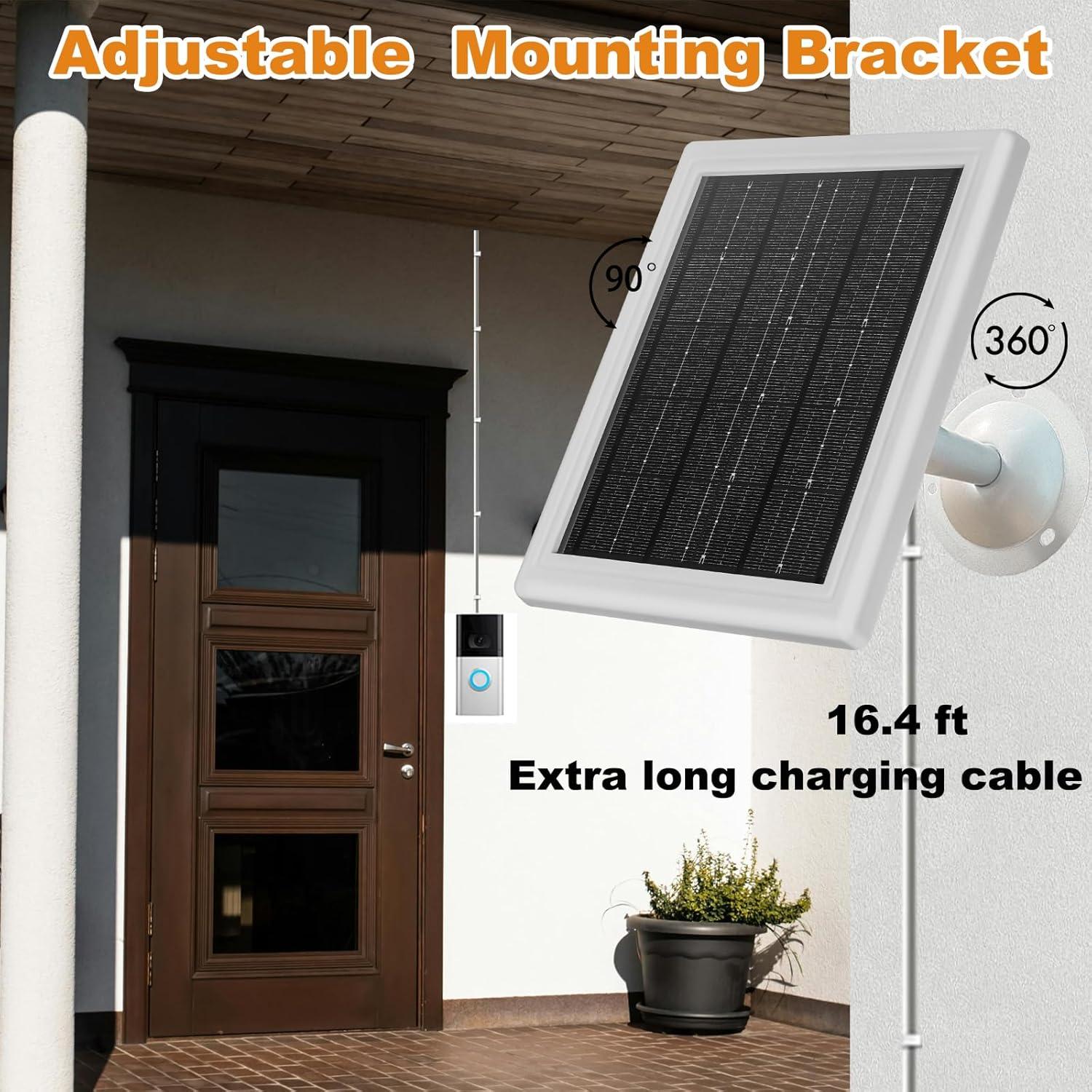 Cargador Solar BOBUY para Timbre Ring Video Doorbell 3/4 - 5W IP65