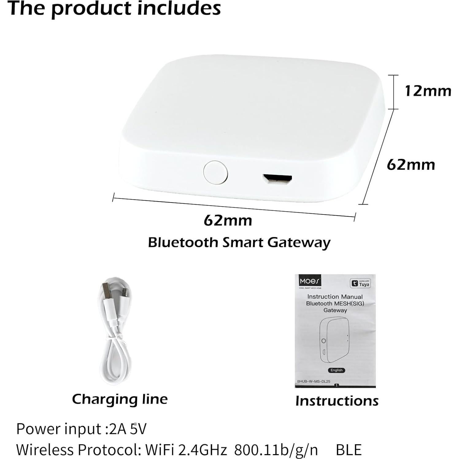 Hub inteligente Tuya BLE y WiFi para cerraduras - Plata