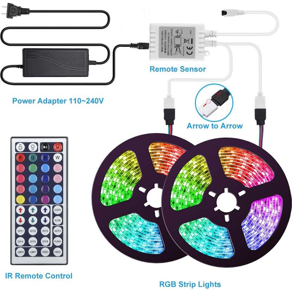 Luces de tira LED RGB 10M 5050 con control remoto - U003