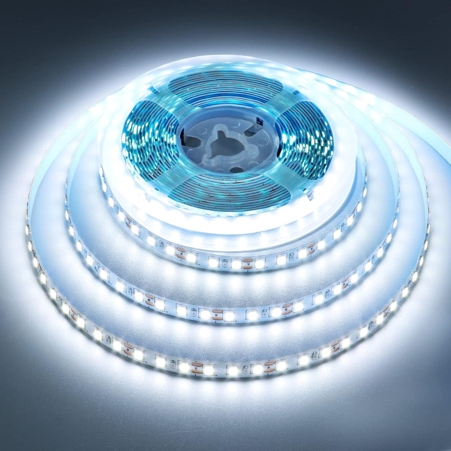 Tira LED 12V 5M 600LEDs SMD2835 Luz Fría 6000K QX