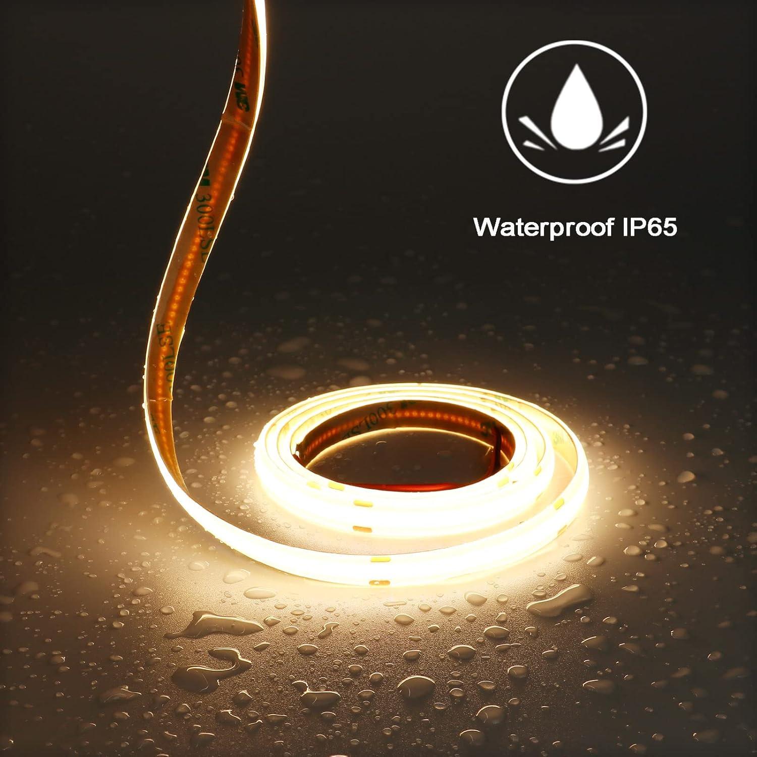 Tira LED COB 12V 3000K Blanco Cálido IP65 5M 480LEDs/M