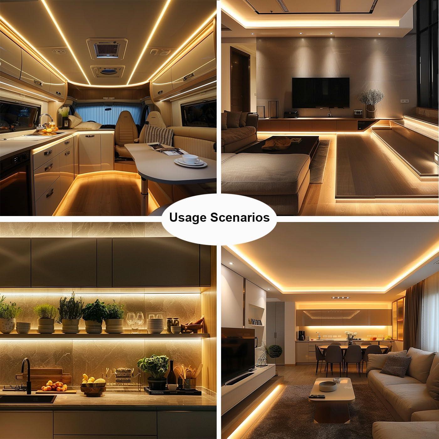 Tira LED COB 12V 3000K Blanco Cálido IP65 5M 480LEDs/M