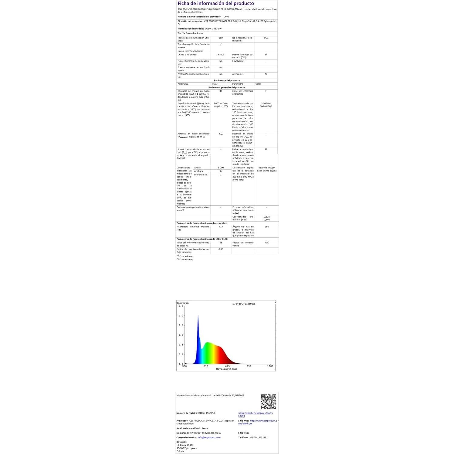 Tira LED COB 12V 3000K Blanco Cálido IP65 5M 480LEDs/M