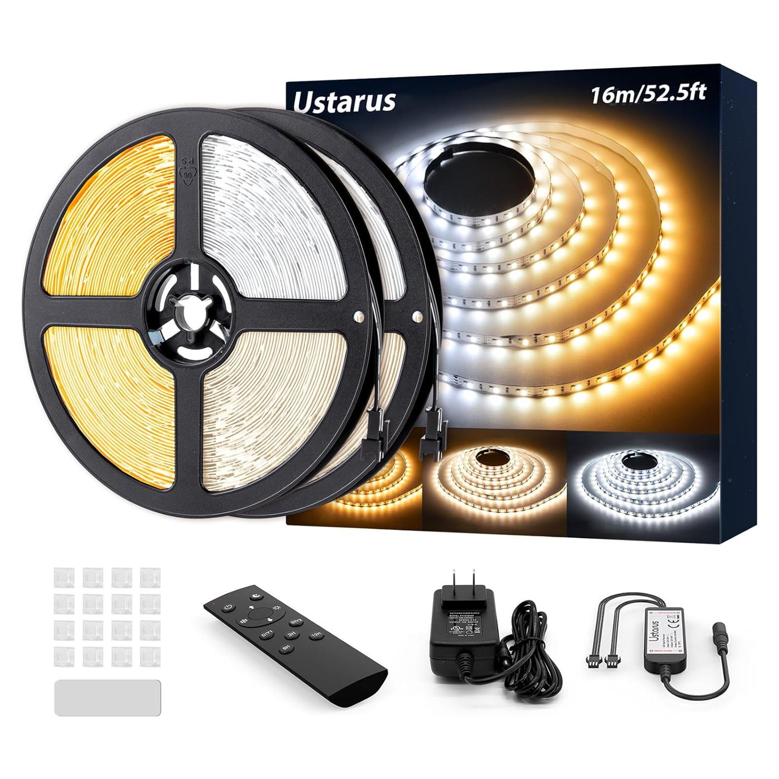 Tira LED blanca regulable Ustarus 16m 24V 3000K-6500K