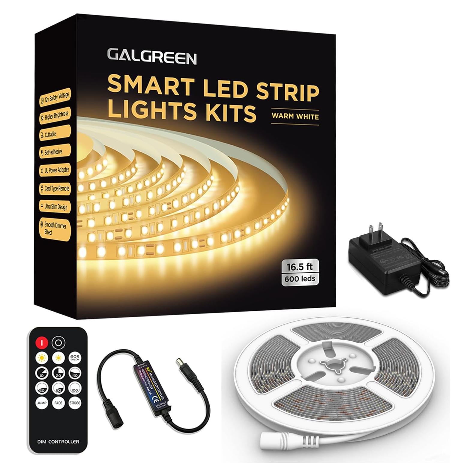 Tira de LED Blanco Cálido 5m Galgreen con Control Remoto 3500K