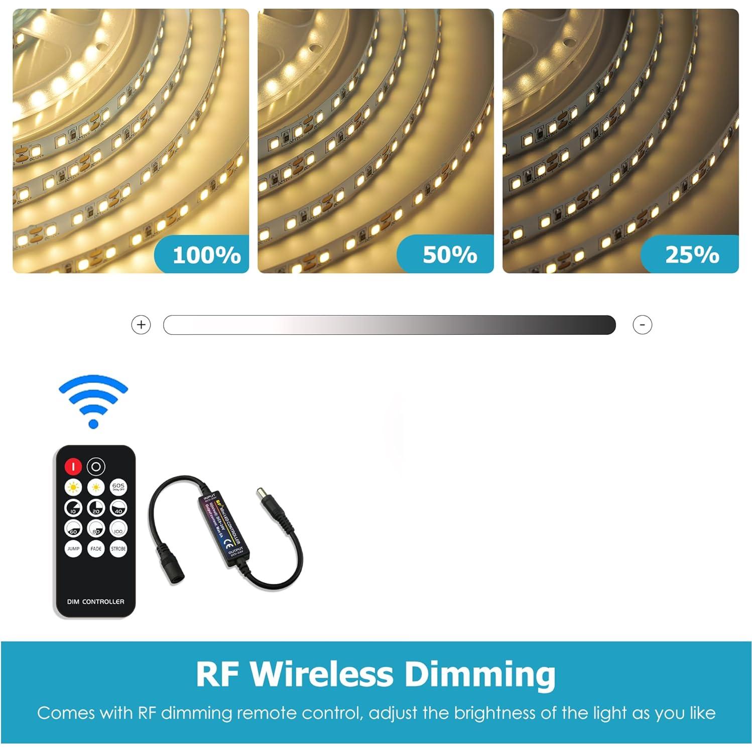 Tira de LED Blanco Cálido 5m Galgreen con Control Remoto 3500K