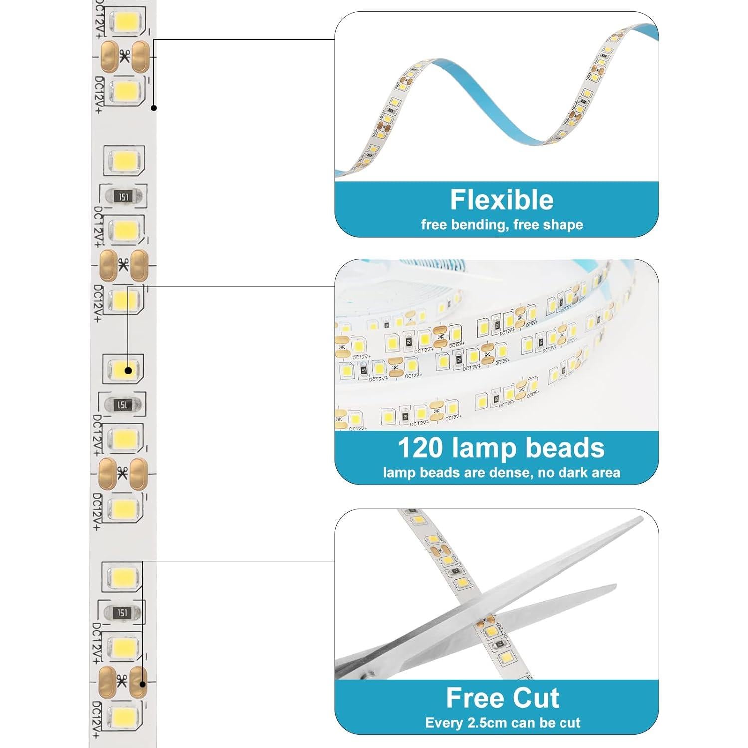 Tira de LED Blanco Cálido 5m Galgreen con Control Remoto 3500K