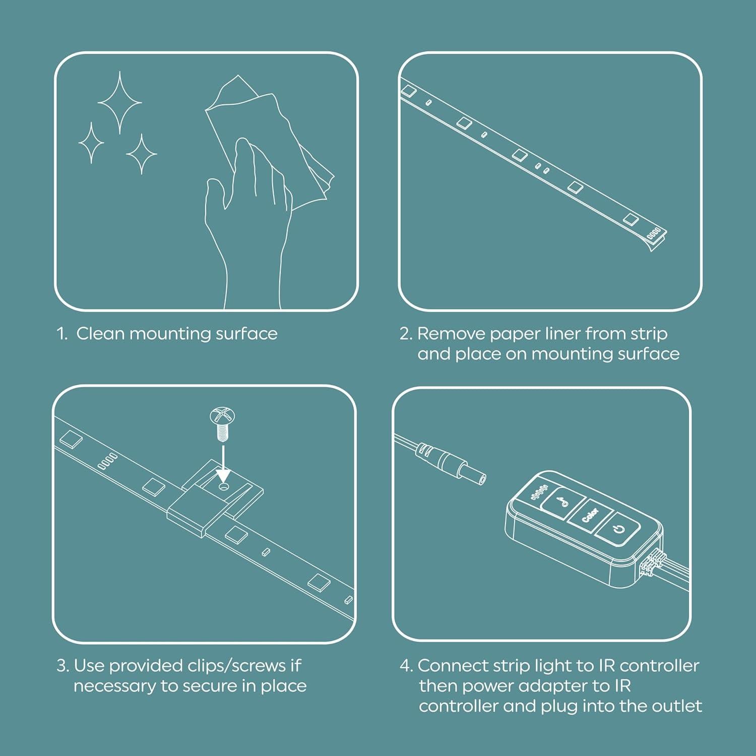 Tira de luz LED+ GE 9.75m RGB con control remoto 13W