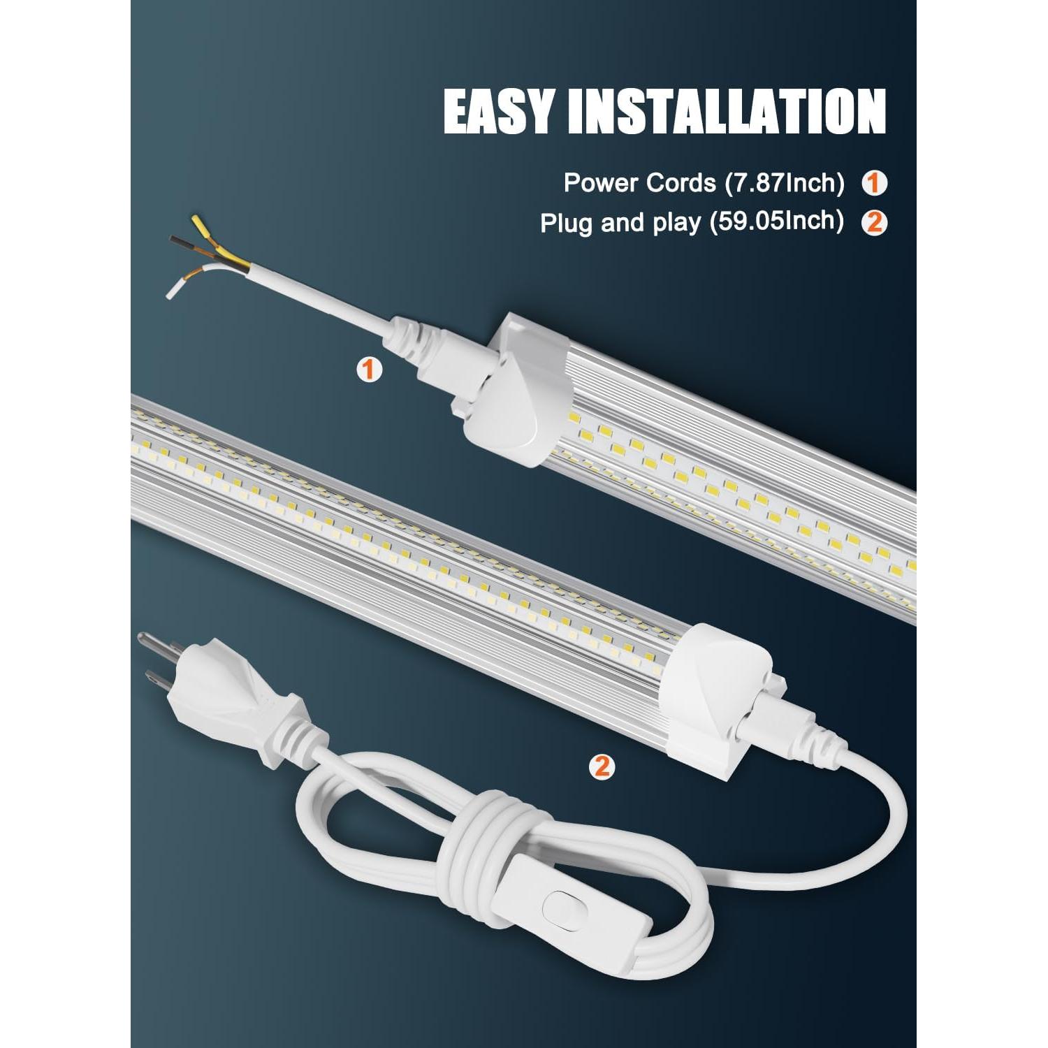 Paquete de 6 luces de taller LED 100W 8FT 15000LM ELEKICO