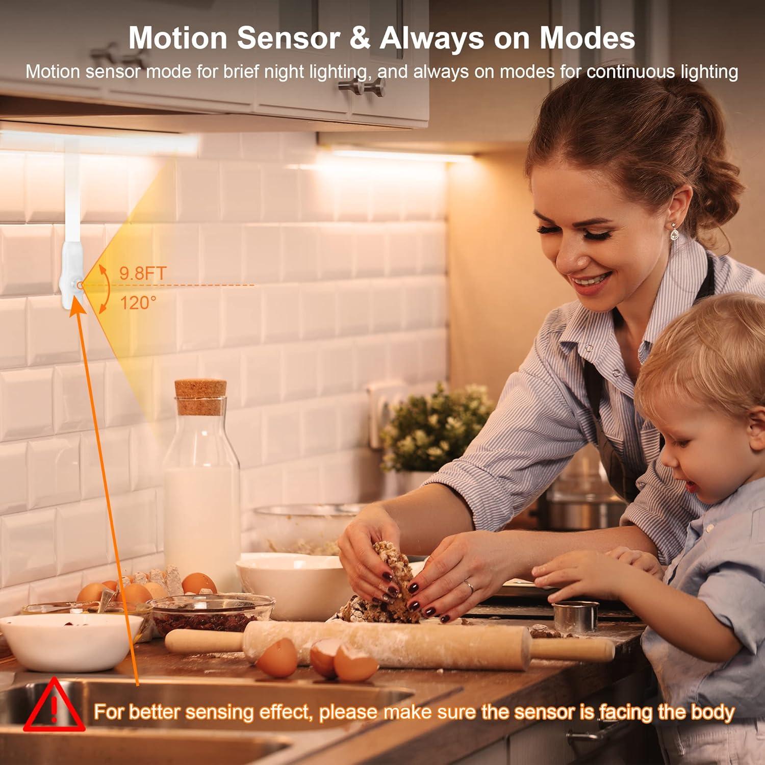 Kit de Luces LED Bajo Gabinete LAFULIT 10 PCS con Sensor y Control Remoto