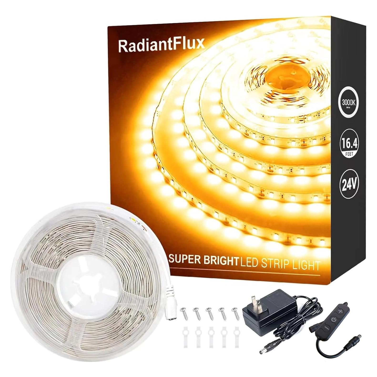 Tiras de LED RadiantFlux 5m 300 LEDs Regulables Luz Cálida