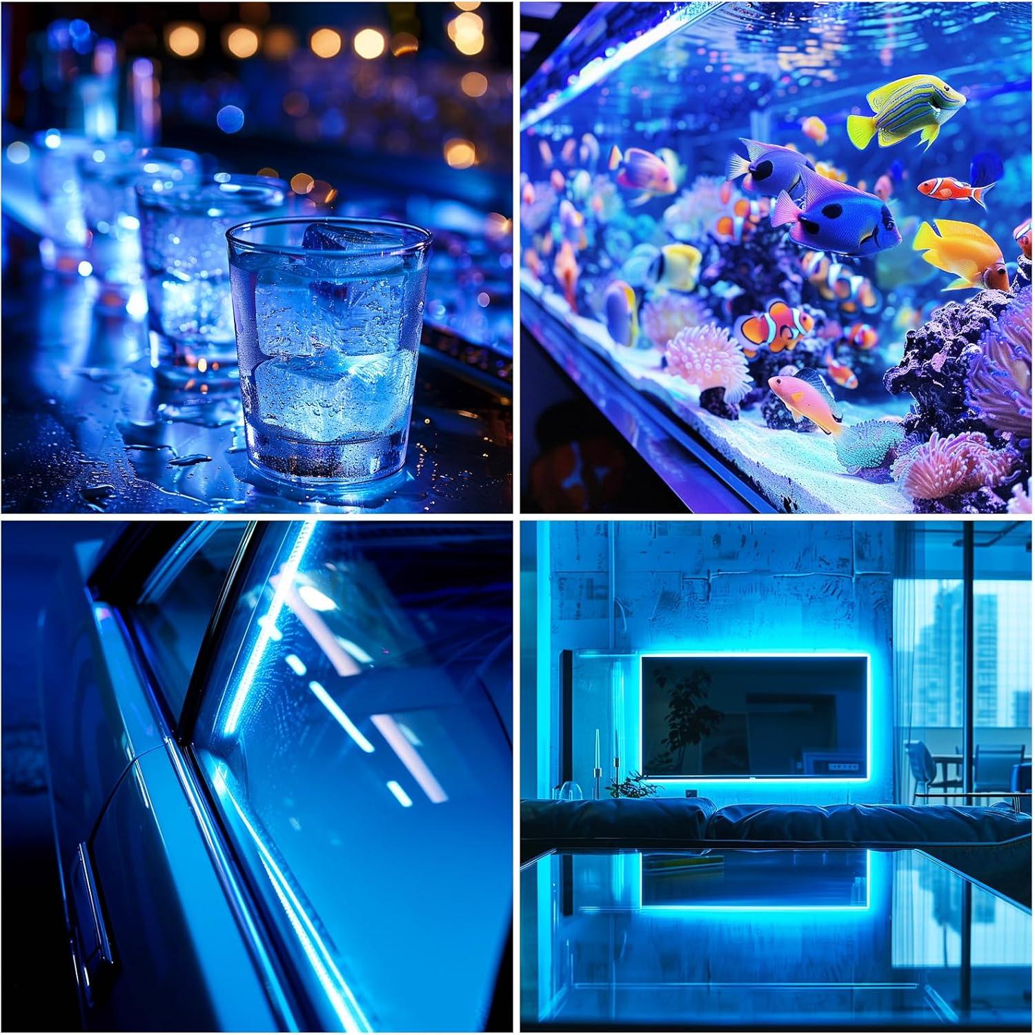 Tira LED COB Azul Hielo 1M USB 320 LEDs Alta Luminosidad