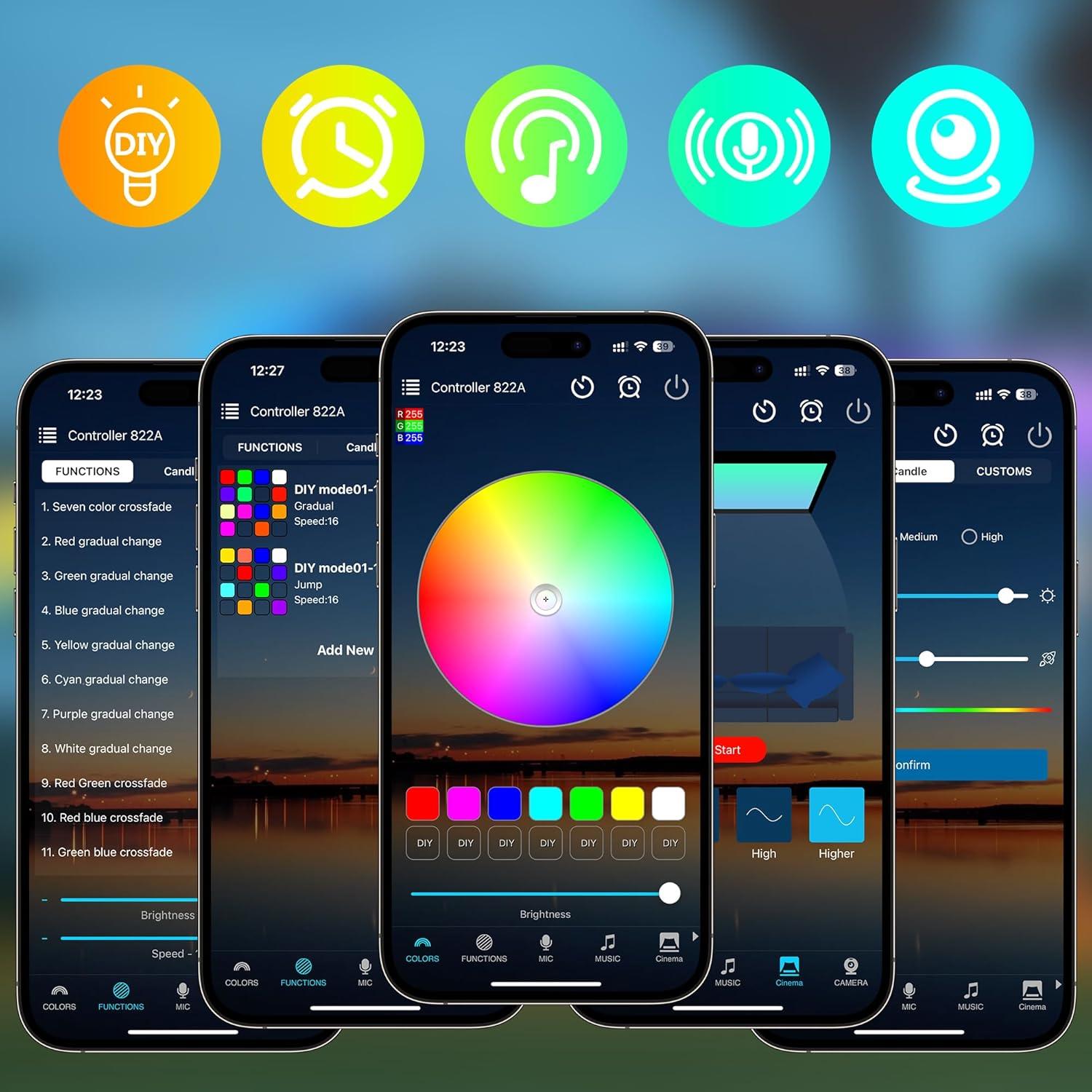 Tira LED Marina Gliztech 50FT RGB 12V Impermeable IP67