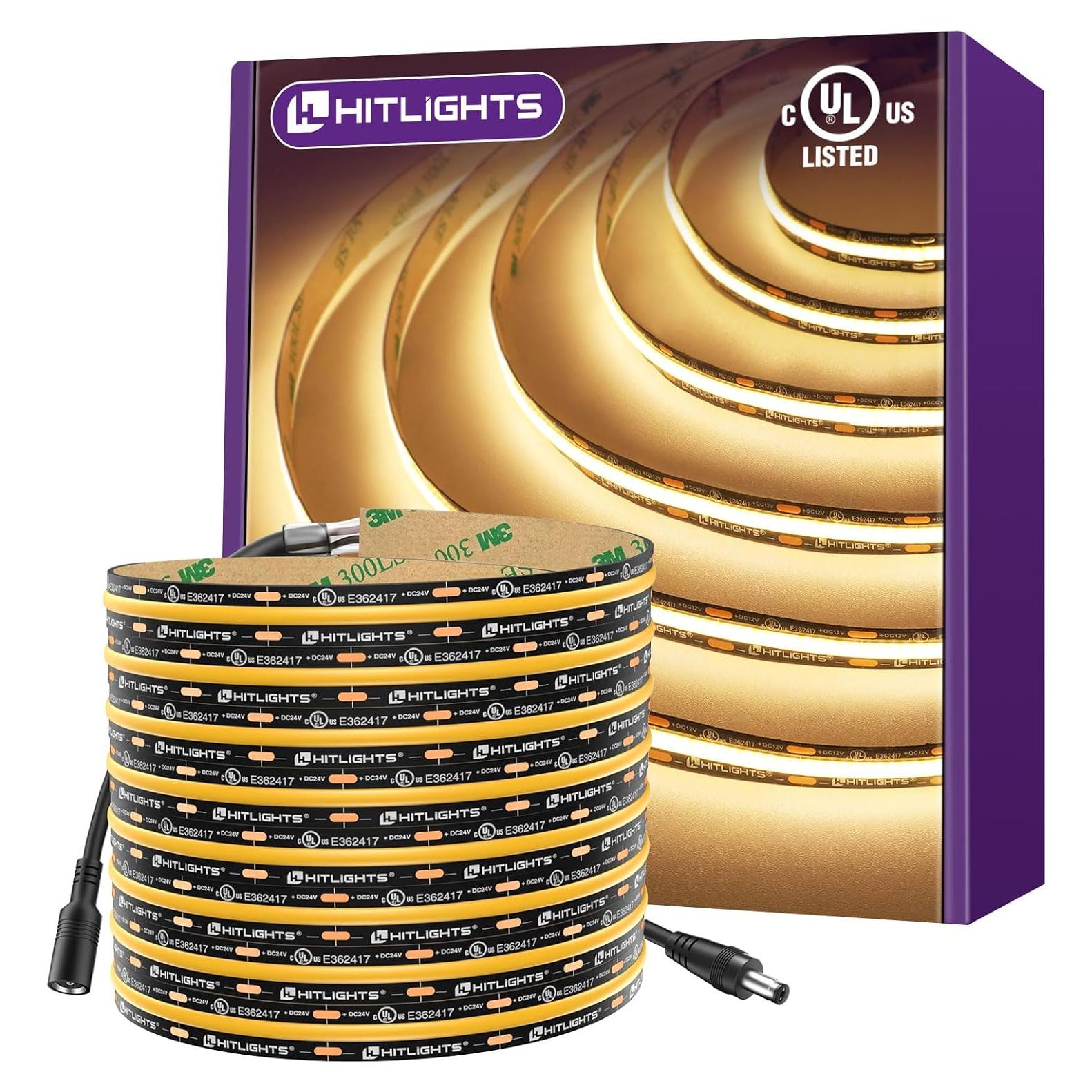 Tira LED COB 12V HitLights 5m Blanco Cálido 3000K 2400 LEDs