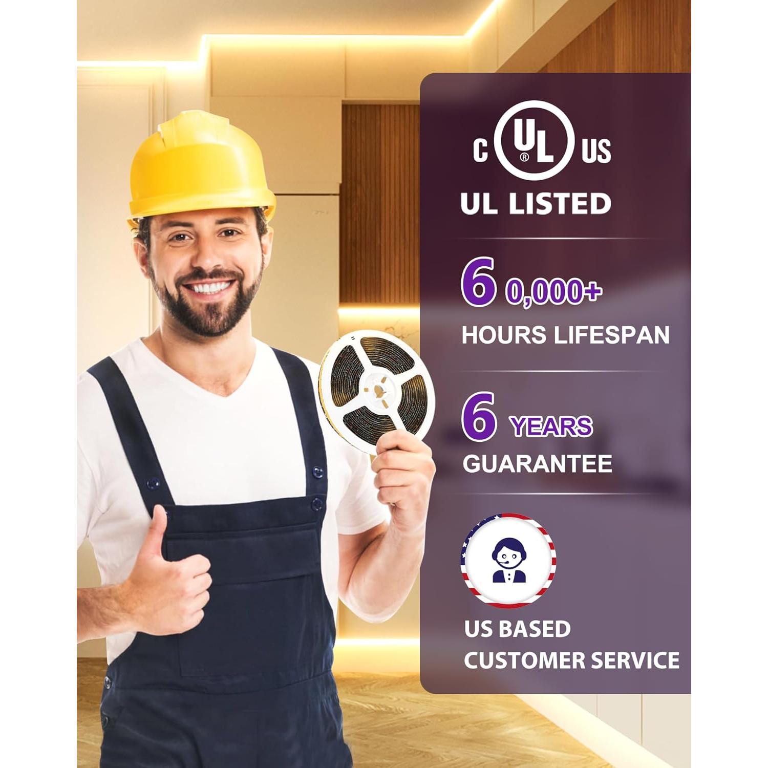 Tira LED COB 12V HitLights 5m Blanco Cálido 3000K 2400 LEDs