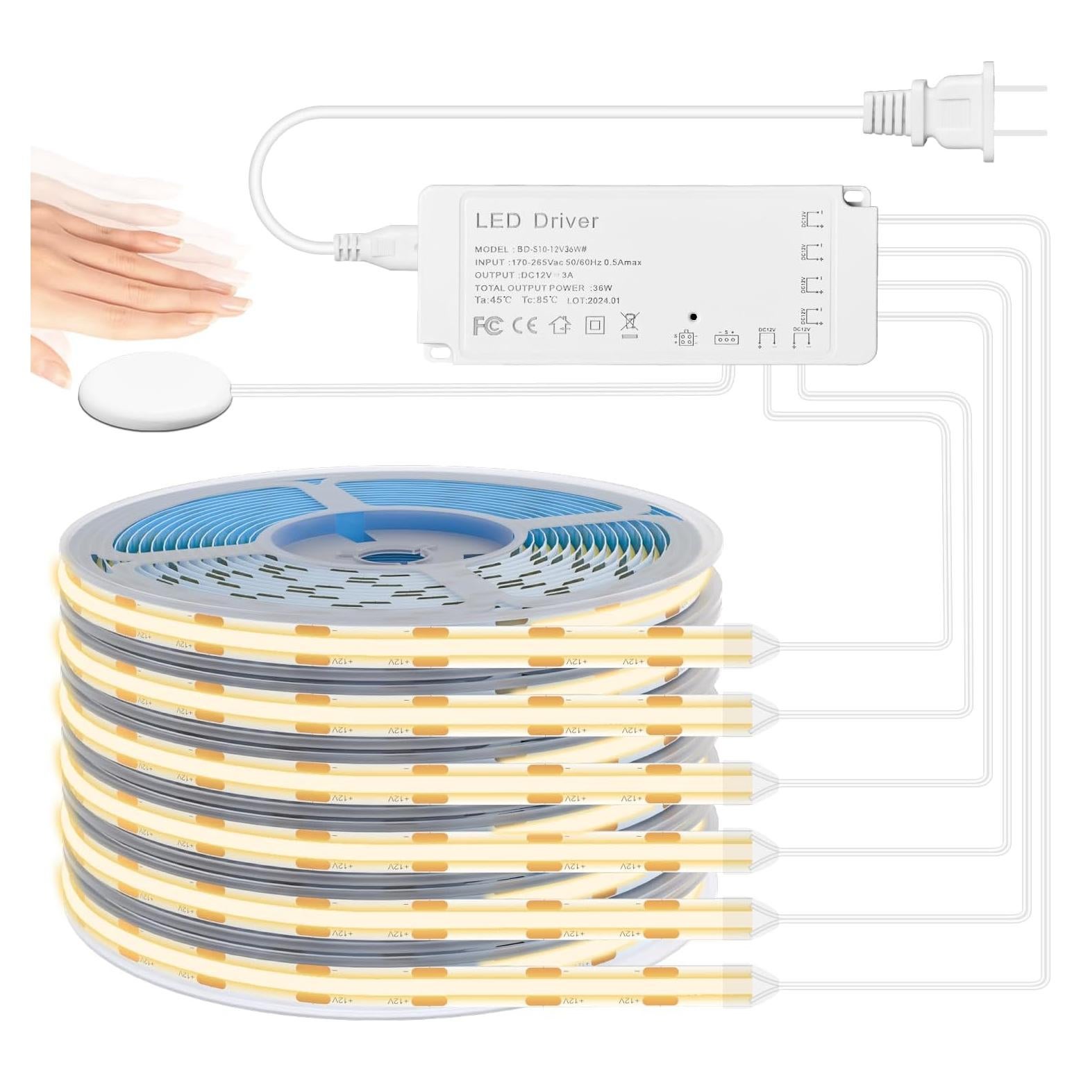 Tira LED COB 2.00m Li para Paneles Acústicos 3000K