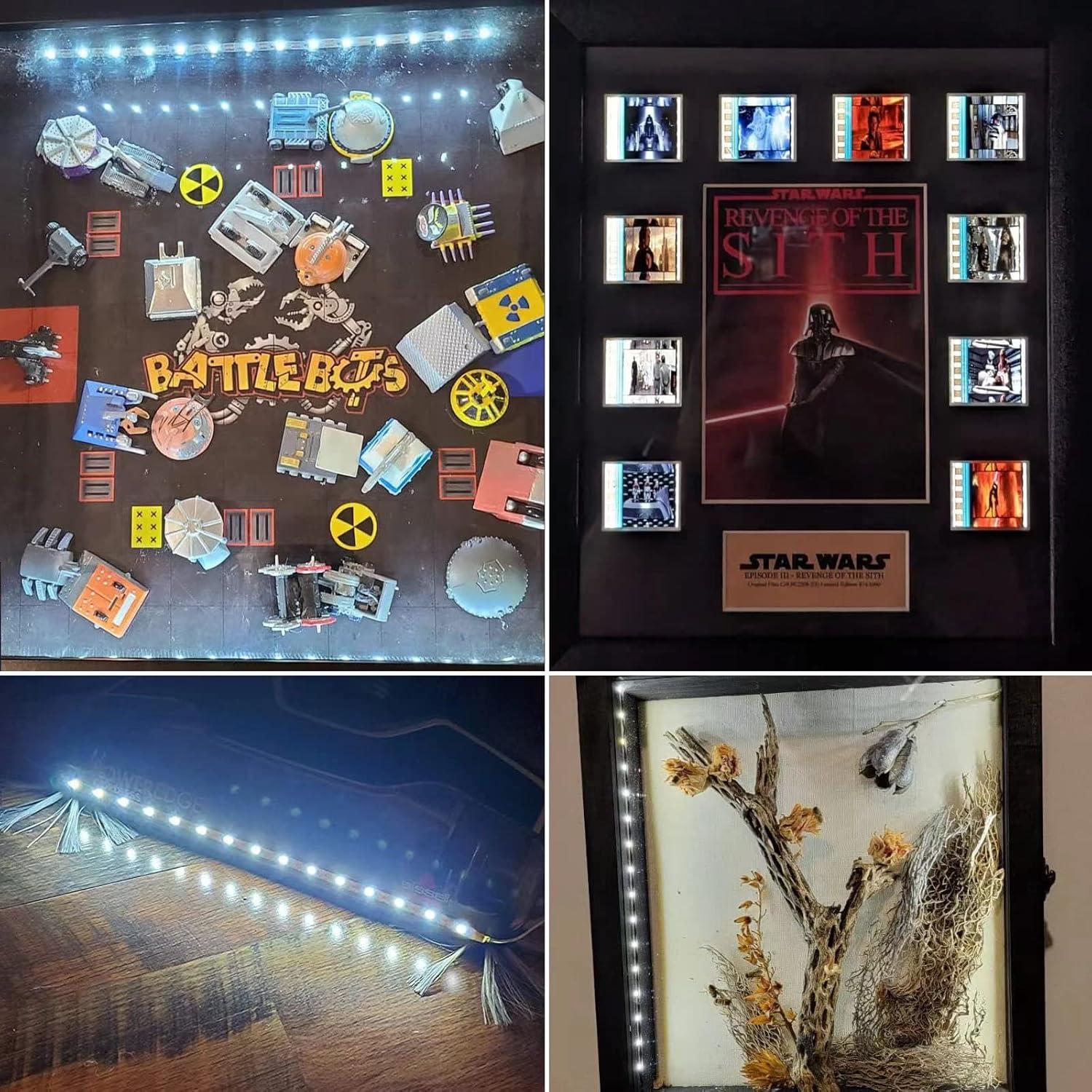 Luces de tira LED a pilas JUNWEN 1m blancas para decoración