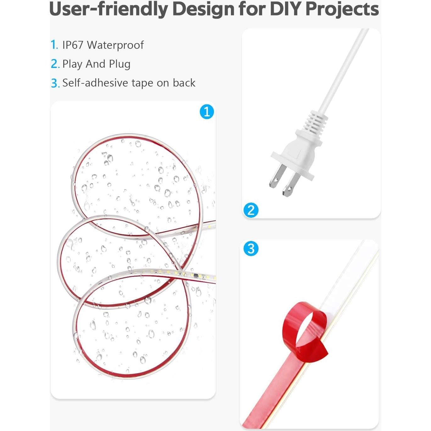 Tira de LED blanca fría 5M IP65 Shenzhen Samsion 120 LEDs/M