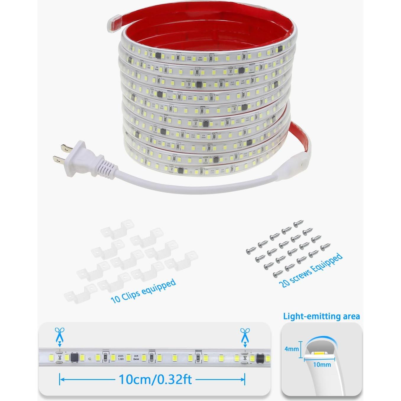 Tira de LED blanca fría 5M IP65 Shenzhen Samsion 120 LEDs/M