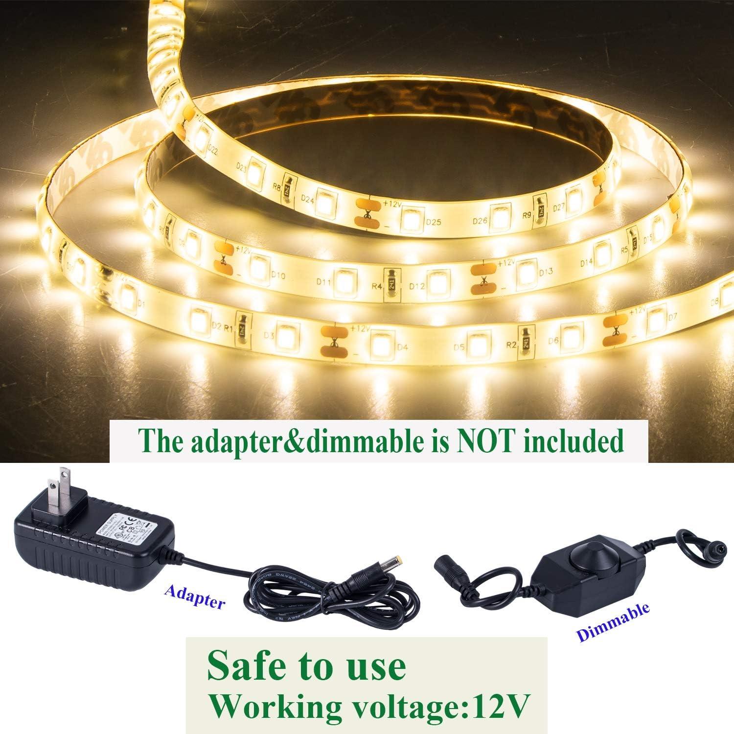 Tira de LED 5m JUNWEN Blanco Cálido Impermeable 12V