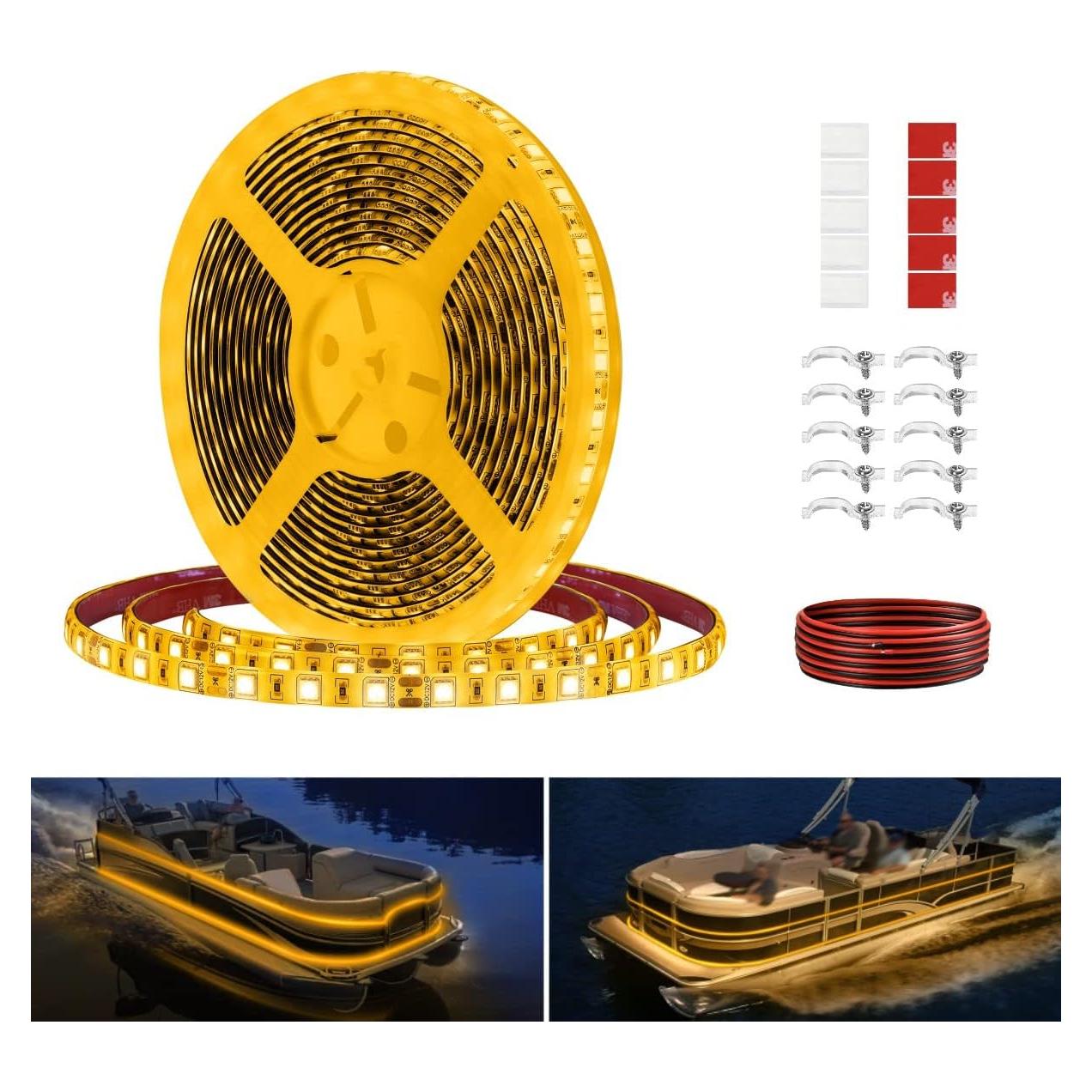 Luces LED de tira Vbakor 5M 12V a prueba de agua Ámbar