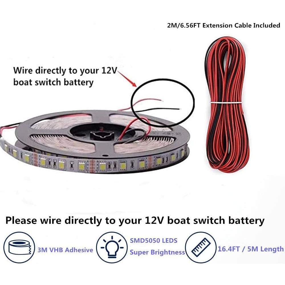 Luces LED de tira Vbakor 5M 12V a prueba de agua Ámbar