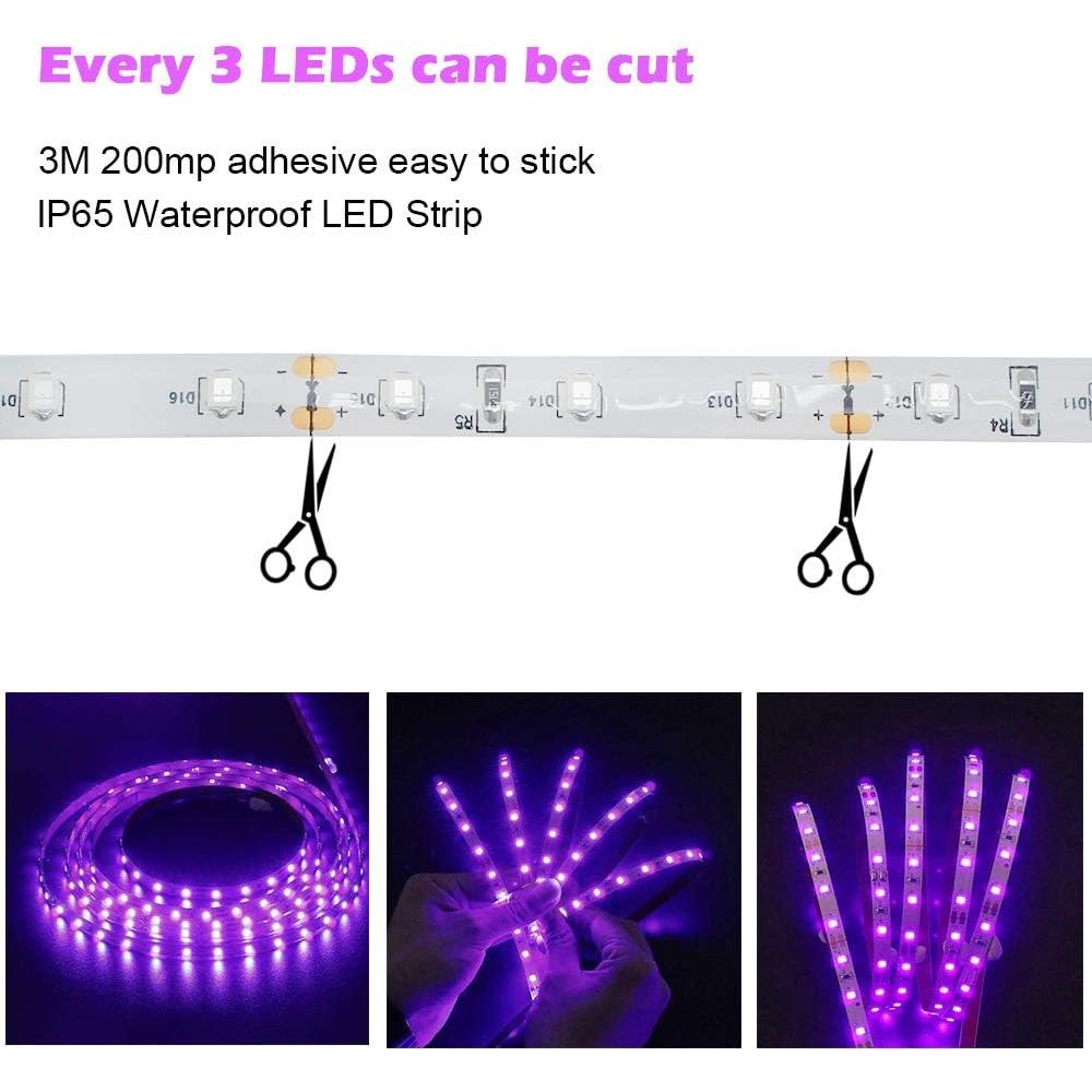 Tira de Luz Negra LED UV 5M 12V IP65 - LEDStrips8