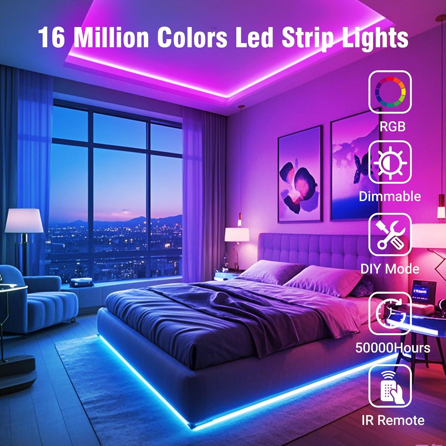 Tira de Luz LED VOLIVO 61m Bluetooth RGB Control App