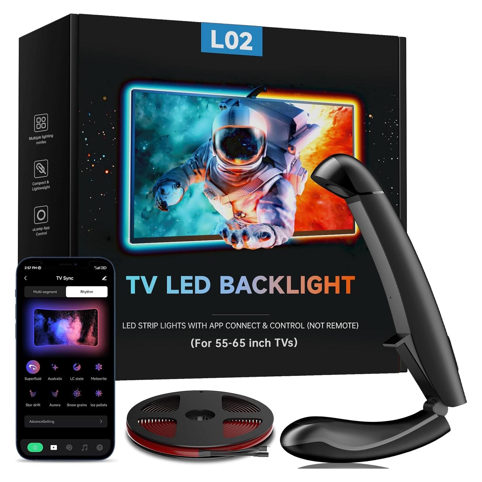 Luces LED RGB QTU 4.5m para TV 55-65" con Control App