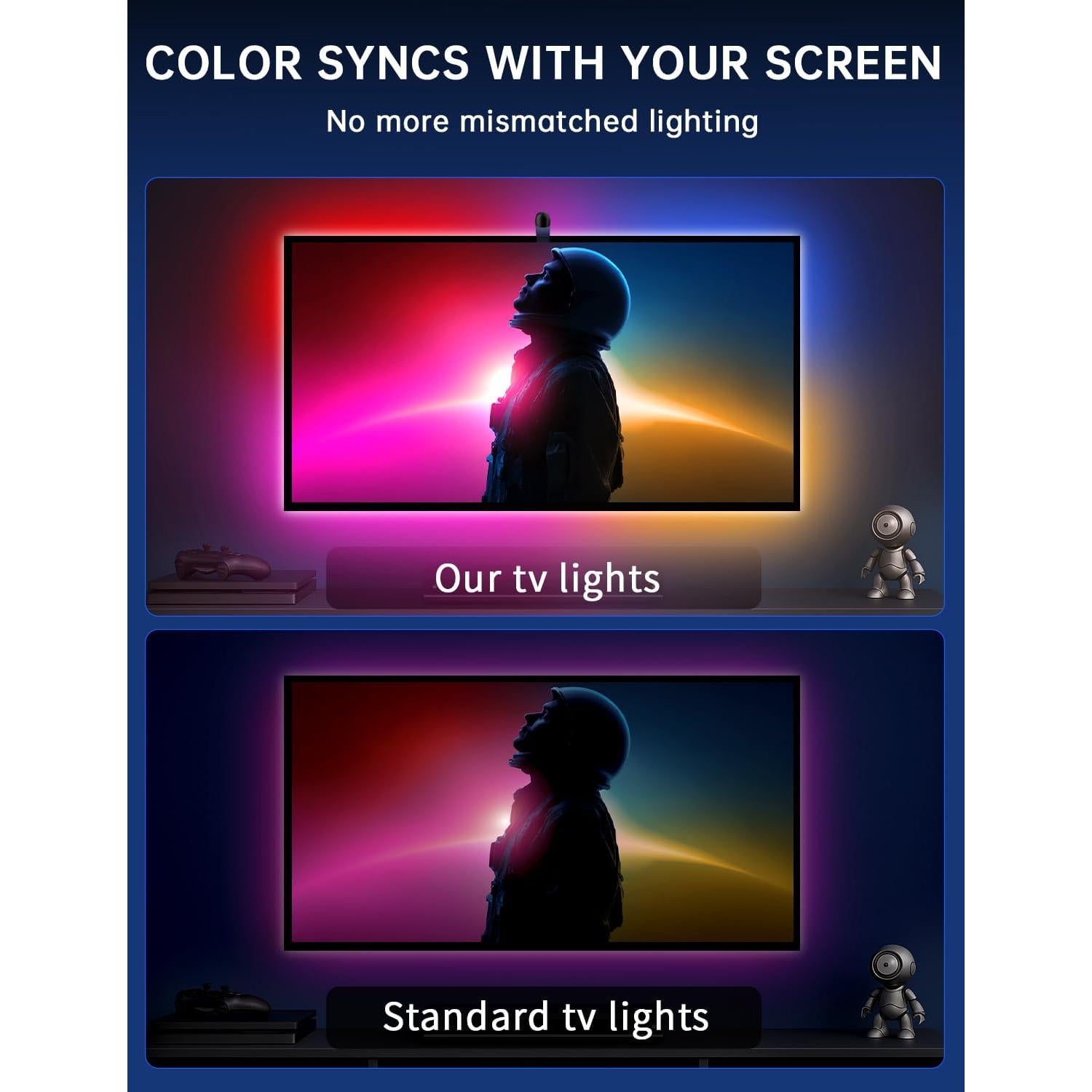 Luces LED RGB QTU 4.5m para TV 55-65" con Control App