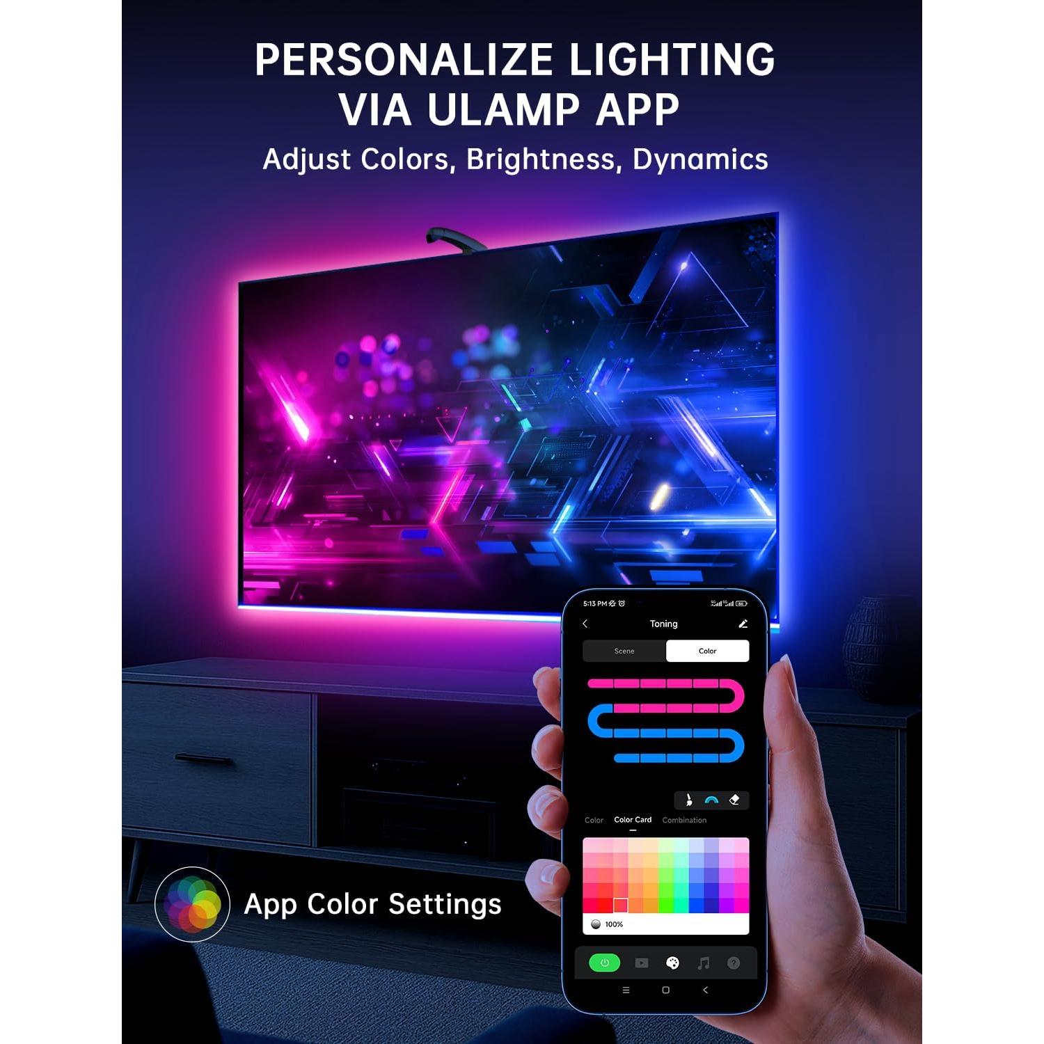 Luces LED RGB QTU 4.5m para TV 55-65" con Control App