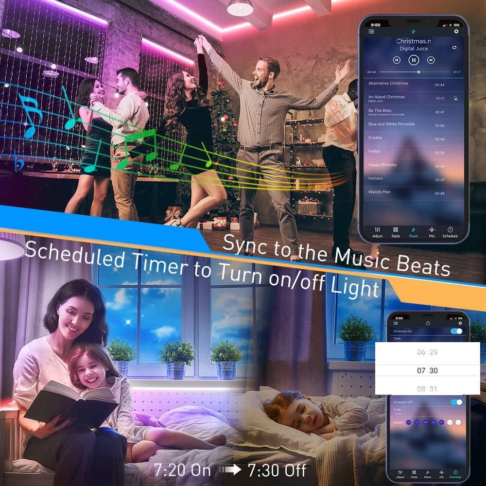 Kit de Iluminación LED RGB 5m SIXDEFLY con Control App y Remoto