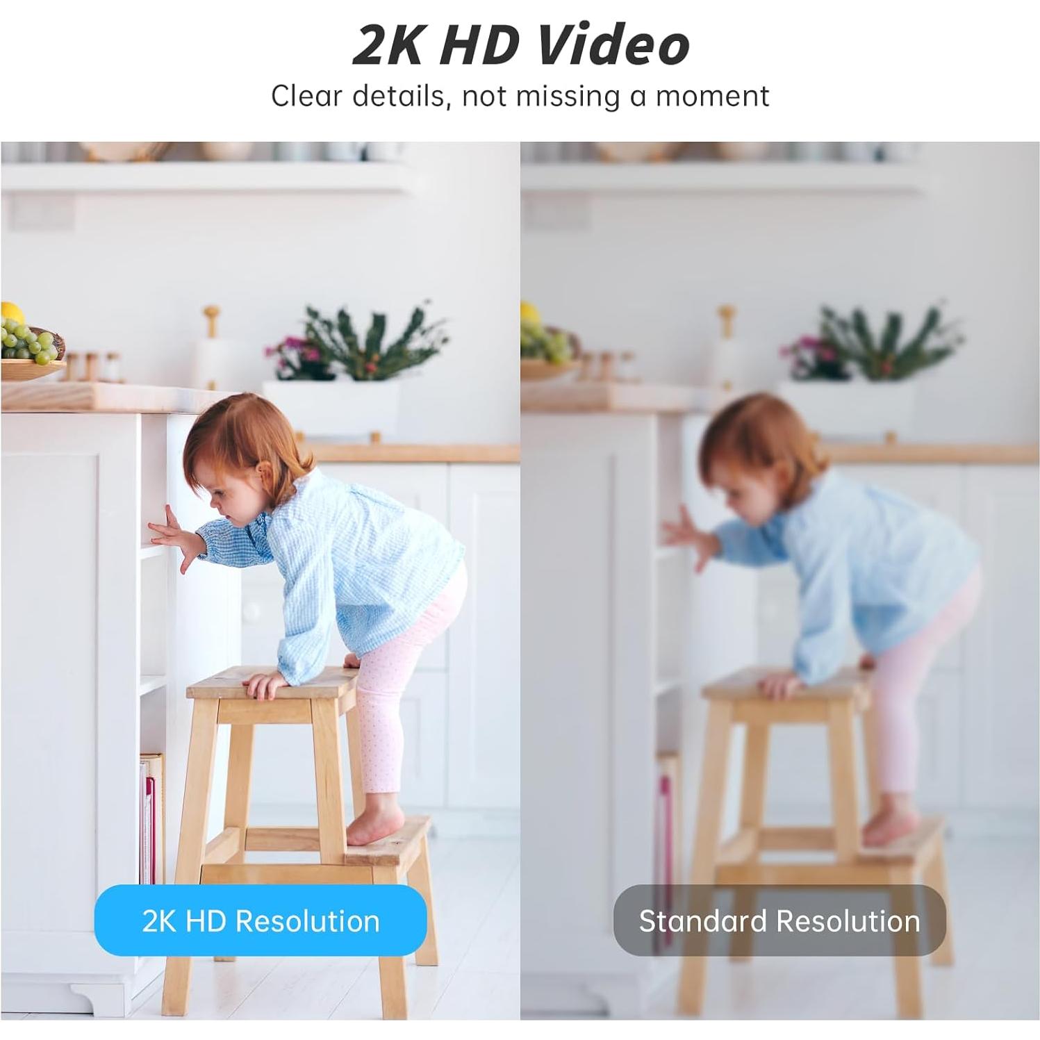Cámara de Seguridad Interior WiFi 2K JWQPO con Detección AI