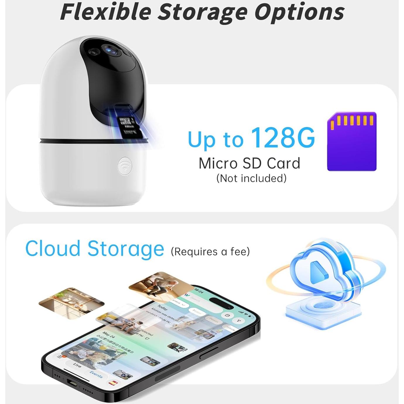 Cámara de Seguridad Interior WiFi 2K JWQPO con Detección AI