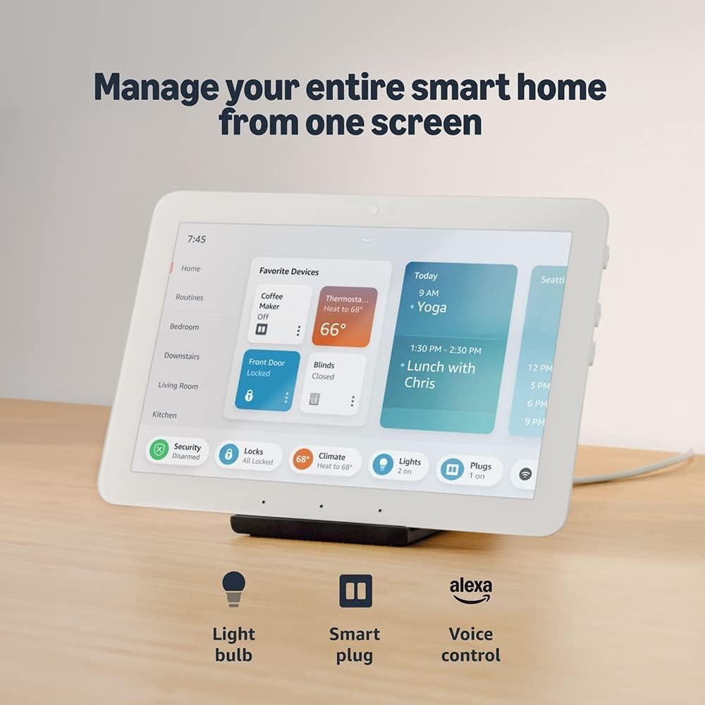 Smart Home Starter Kit | Includes Echo Hub, Amazon Smart Plug and 4 Amazon Basics Smart Bulbs, with Alexa+ Early Access