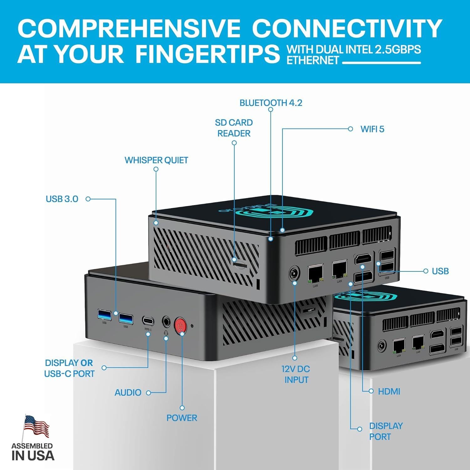 Mini PC Pulcro TK Two | Intel N100, 16GB RAM, 512GB SSD, 4K