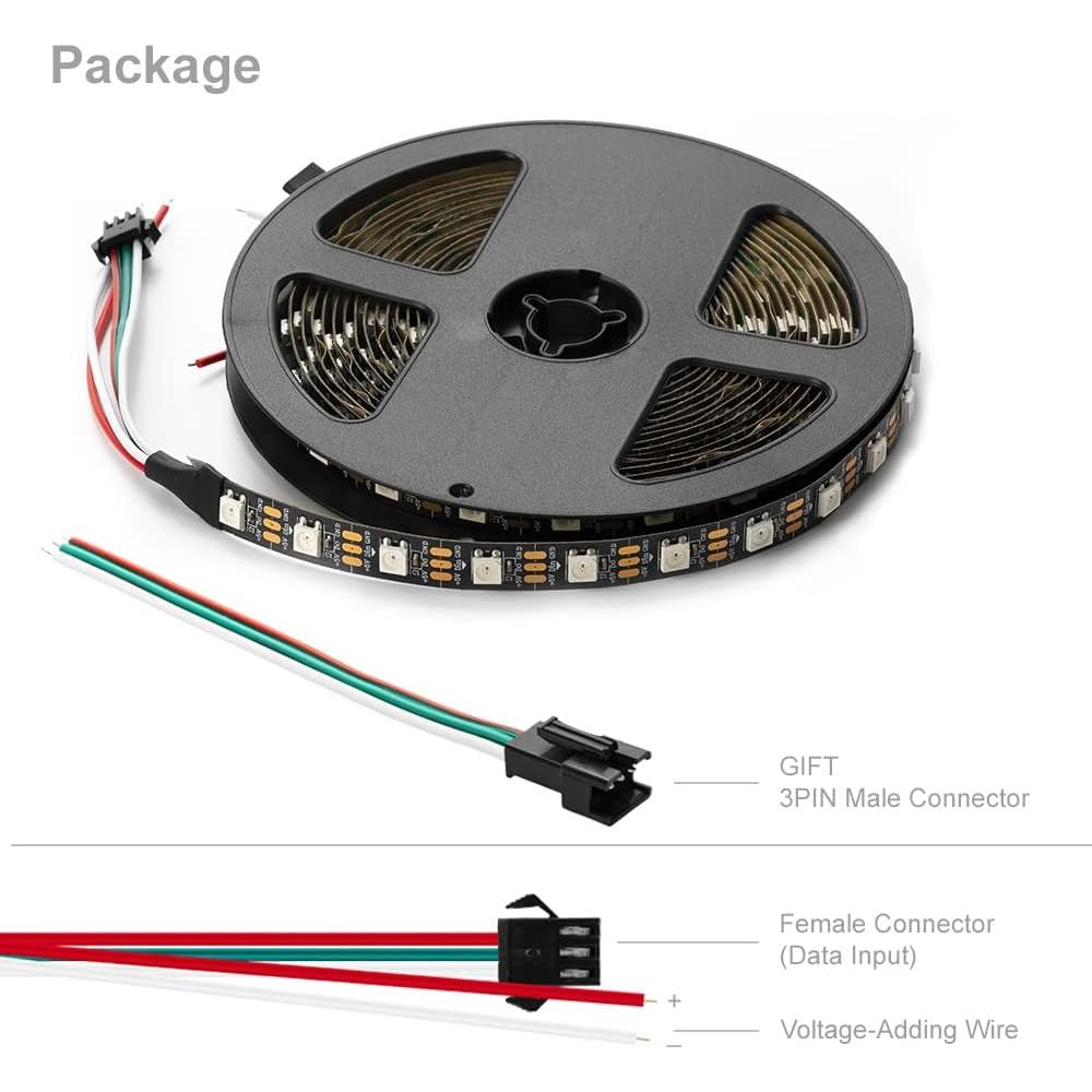 Tira LED RGB WS2812B BTF-LIGHTING 5M 300LED IP30 Flexible