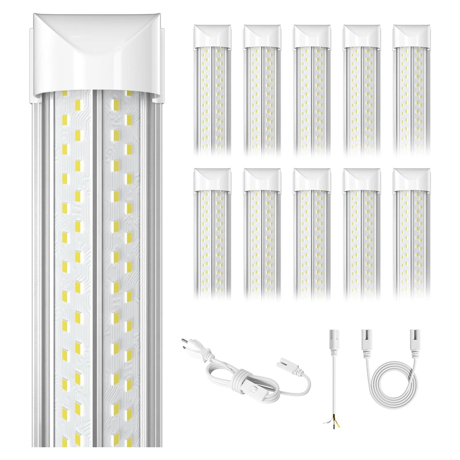Luz de Taller LED 8FT ELEKICO 100W 15000lm Conectable 10 Pcs