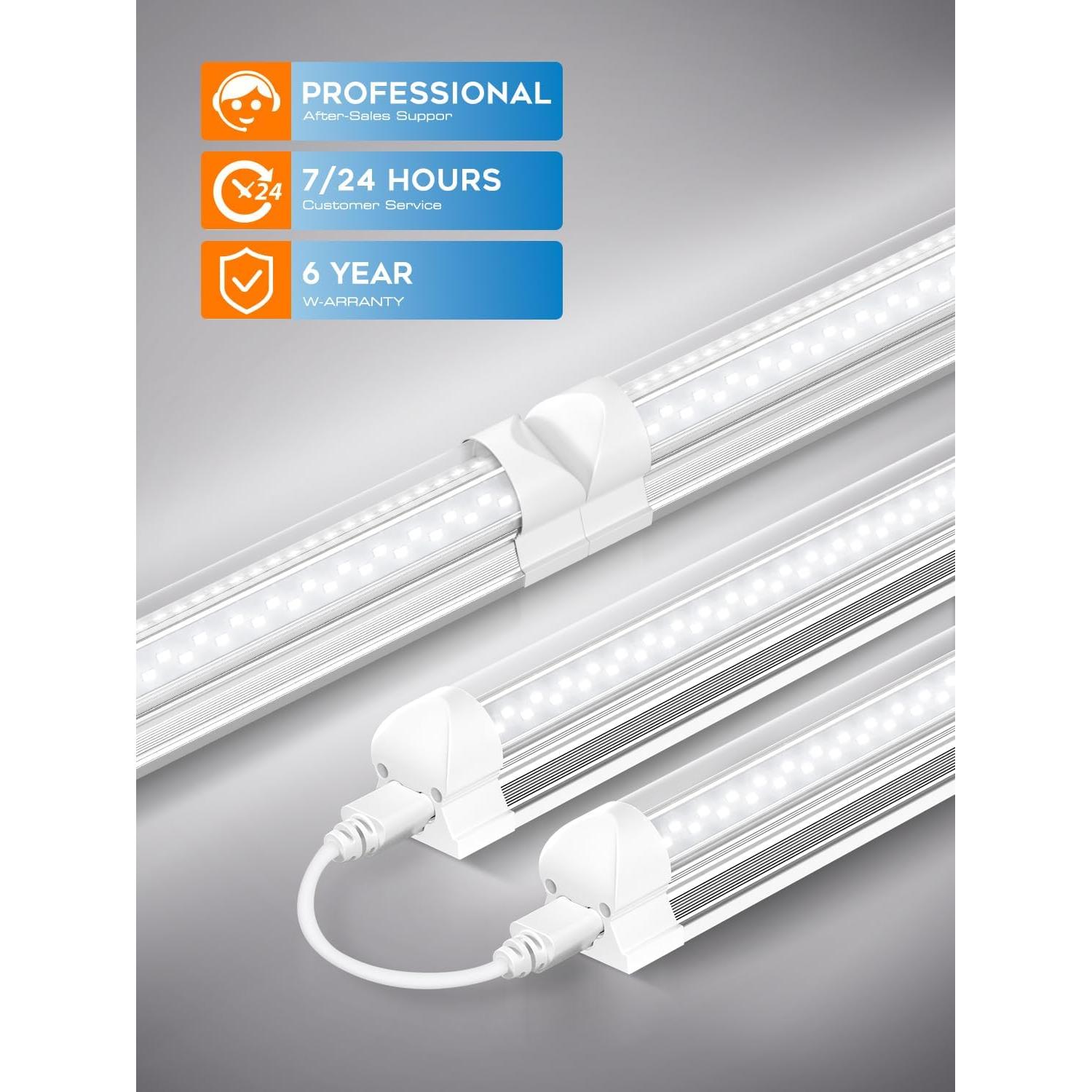 Luz de Taller LED 8FT ELEKICO 100W 15000lm Conectable 10 Pcs