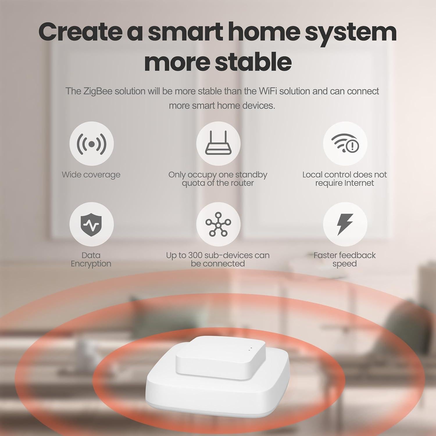 Hub de Hogar Inteligente Tuya ZigBee 3.0 Blanco - Controla 50 Dispositivos