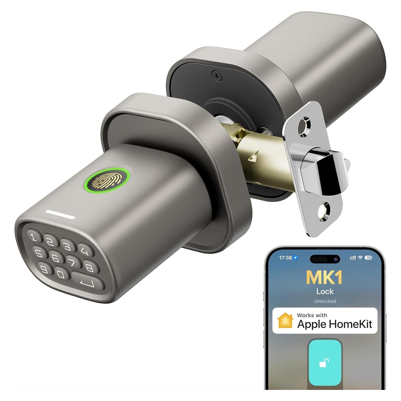 Cerradura Inteligente Biométrica ThorBolt MK1 Titanio con Huella Dactilar