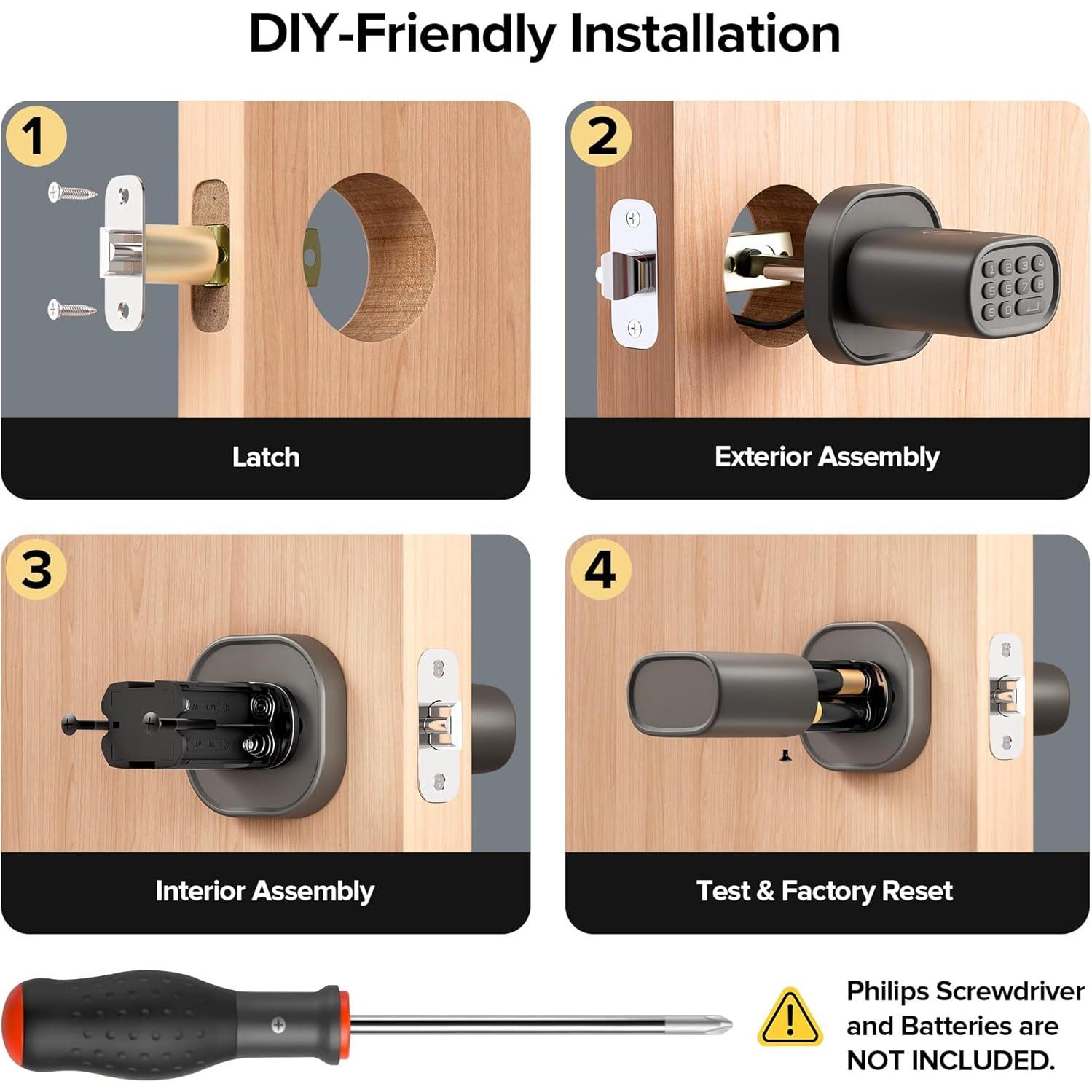 Cerradura Inteligente Biométrica ThorBolt MK1 Titanio con Huella Dactilar