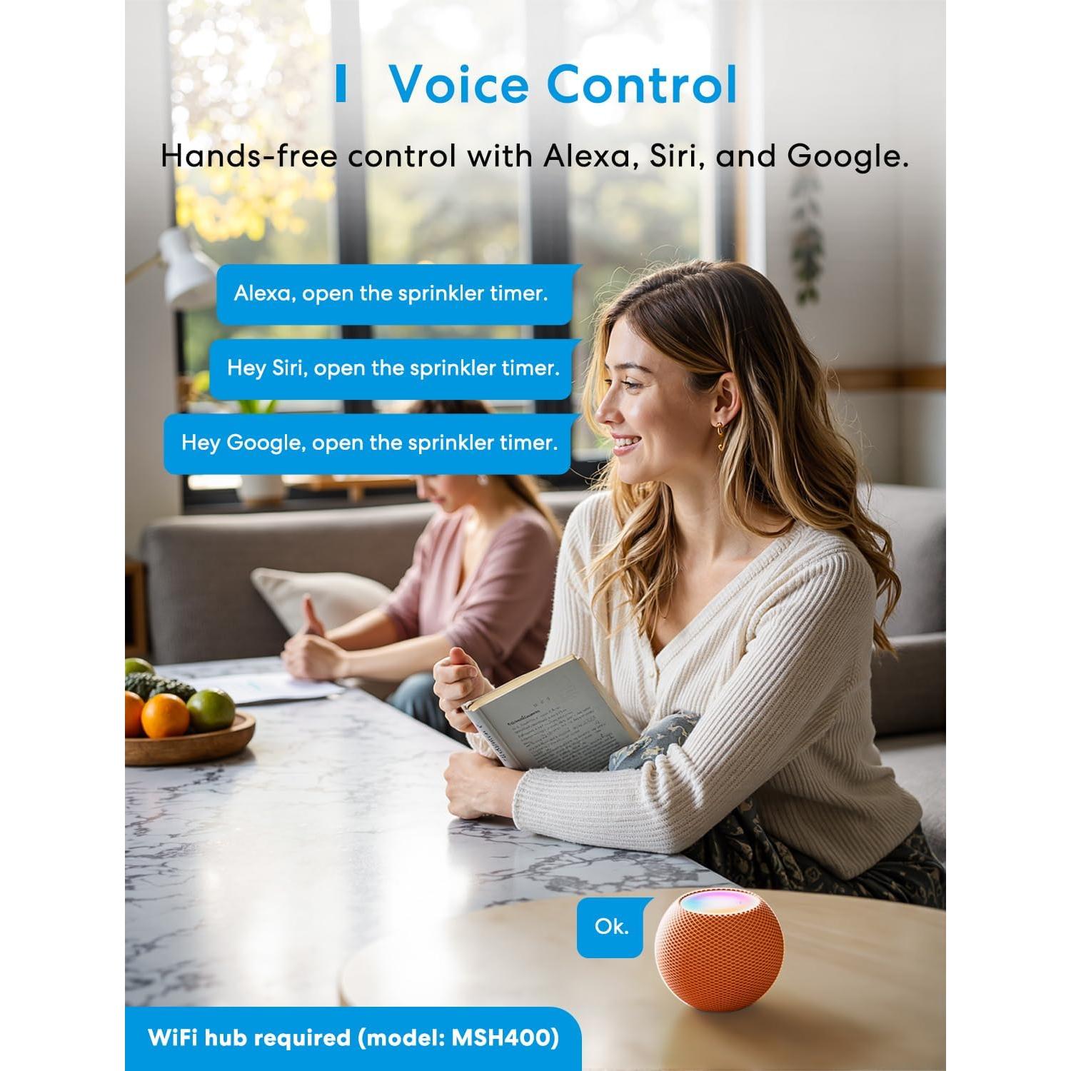 Temporizador de Manguera WiFi Meross MST100, Riego Inteligente