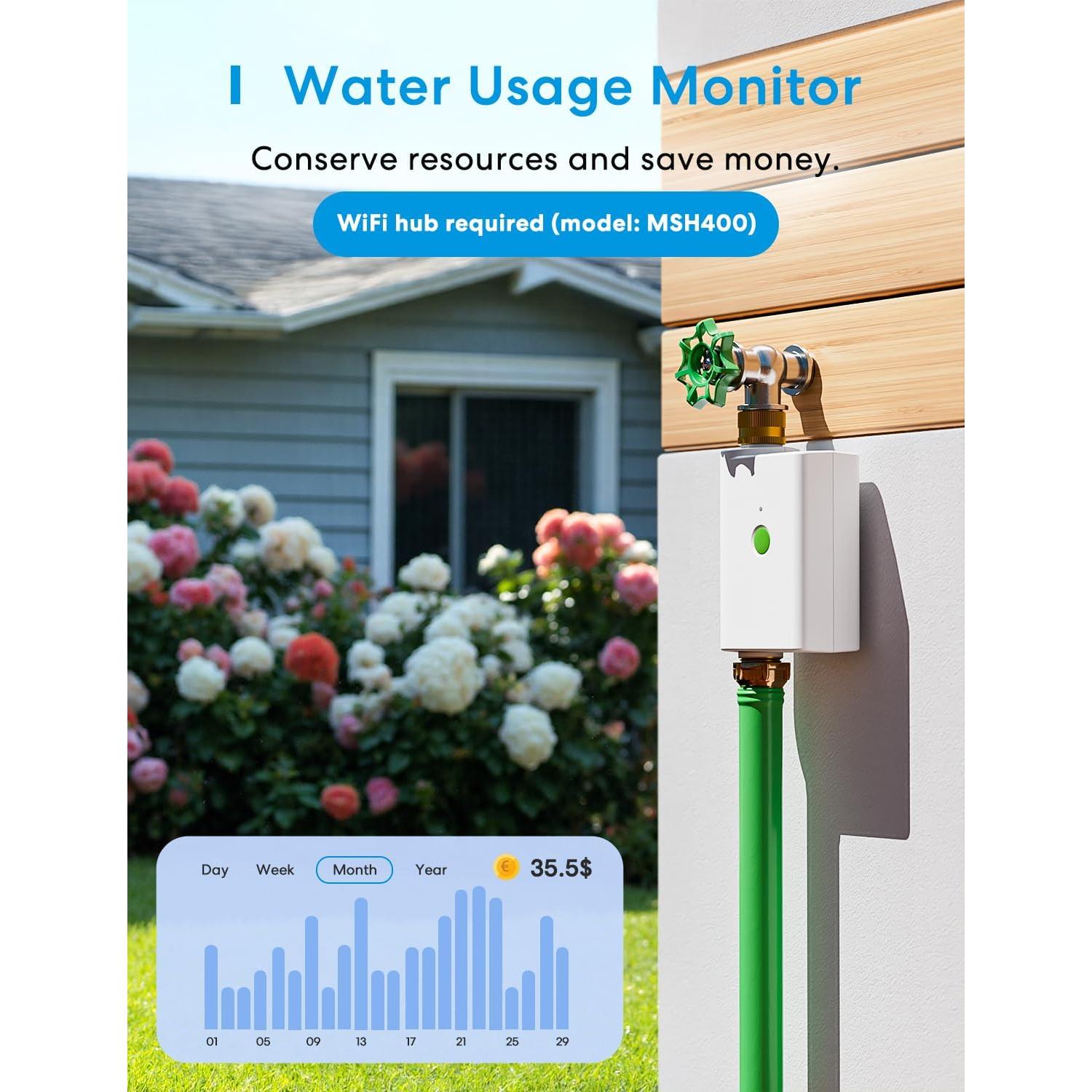 Temporizador de Manguera WiFi Meross MST100, Riego Inteligente