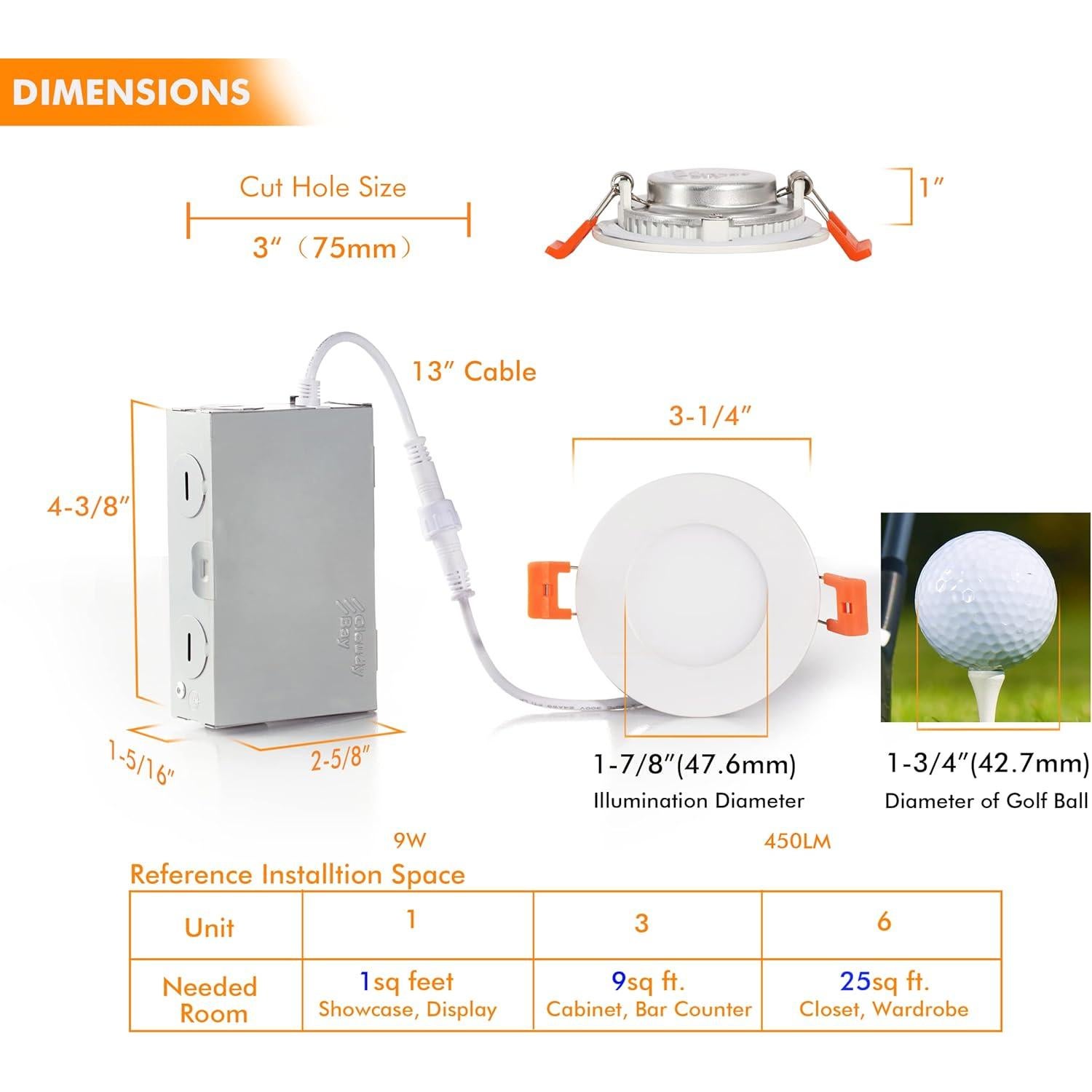 CLOUDY BAY 6 Luces LED Empotradas 3" WiFi RGB 9W