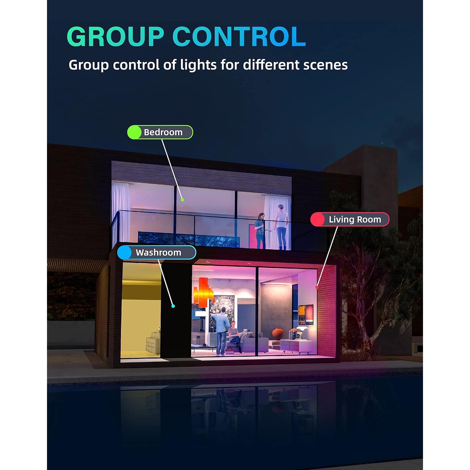 Paquete de 16 Luces Empotradas Inteligentes 4" RGB POWERASIA 9W