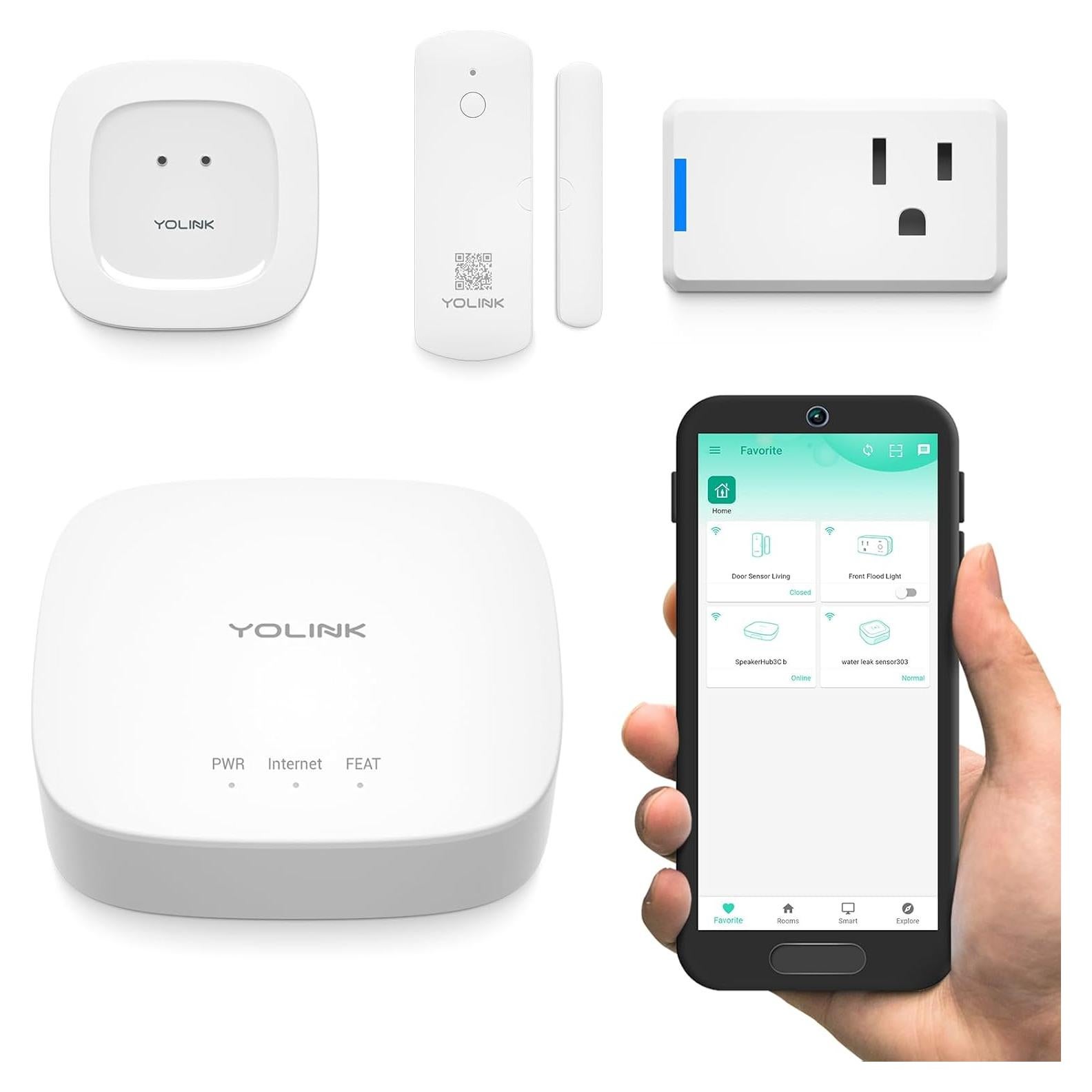 Kit de Inicio Hogar Inteligente YoLink: Seguridad y Detección de Fugas